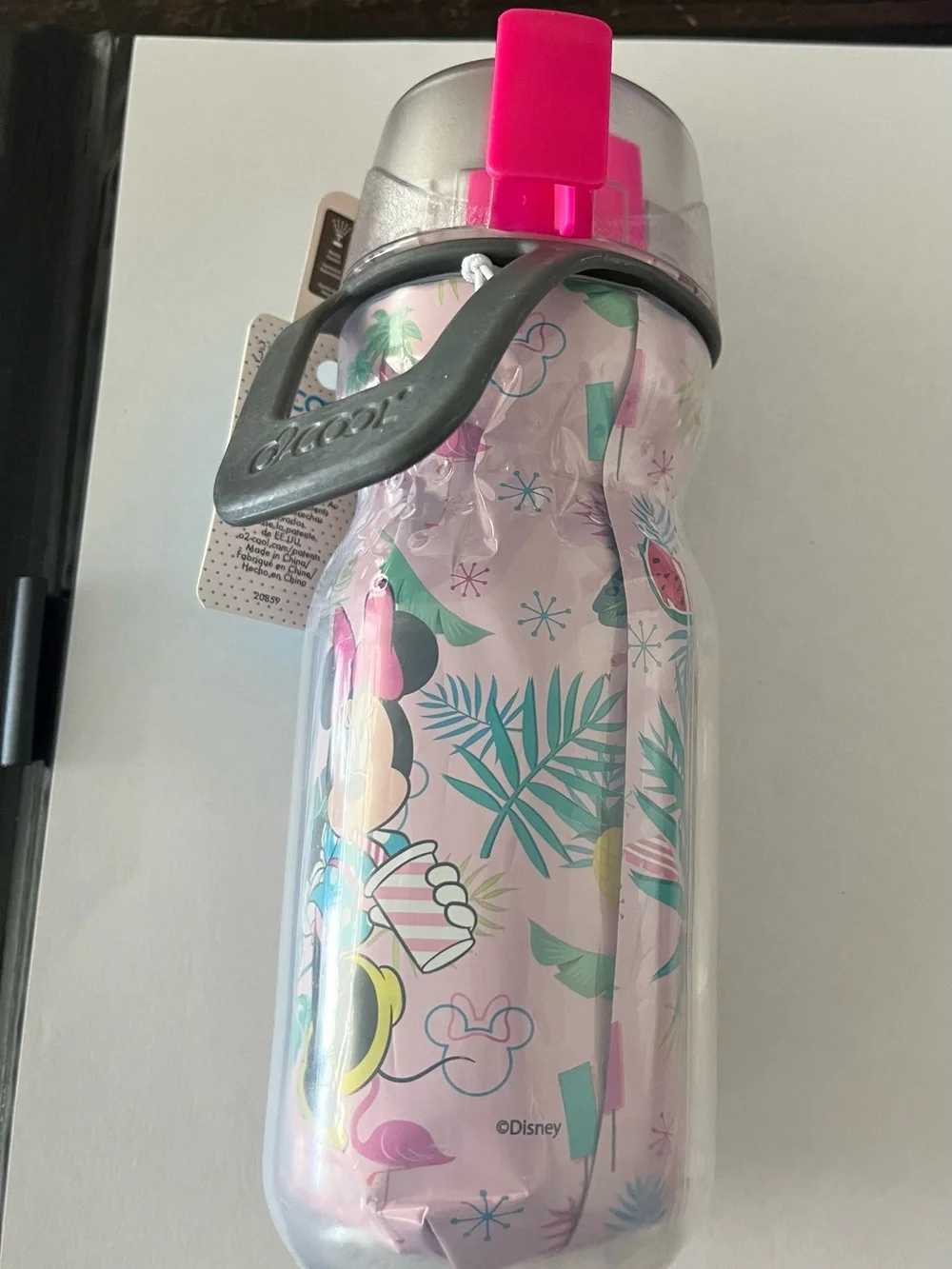 Disney Minnie Mouse Pink Kids Squeezable Water Bottle w/ Mist trigger